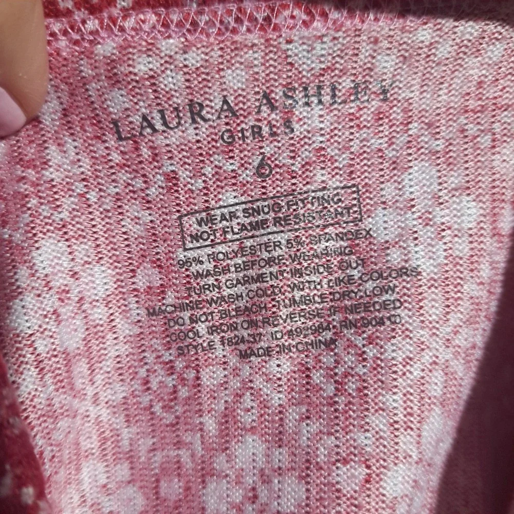 Laura Ashley Girls Red Fair Isle Pajama Set Size 6 Christmas Sleepwear Holiday